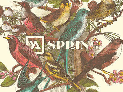 Spring 2018 adults birds brand branding church design flowers identity illustration impressionist love paul signac photoshop triad typography young