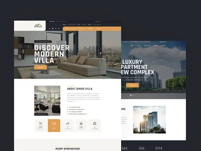 Dinso - Single Property & Apartment PSD Template agents apartment brokerage house property property marketing realestate rental singleproperty