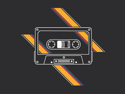 Hit Play 1980s 80s cassette cassette tape illustration linework production production shirt retro t shirt vector vector illustration vintage