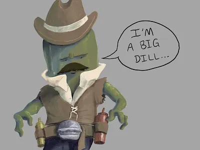 Big Dill card design illustration