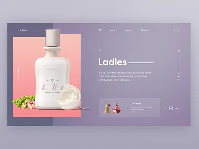 Female cosmetics store concept branding design landing page minimal typography user interface ux ux ui web website