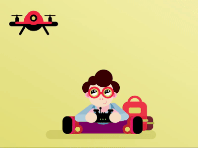 The boy and his drone animation animation art character characterdesign childrens illustration css css 3 css animation css animations design drawing frontend happy html illustration sunny day ui