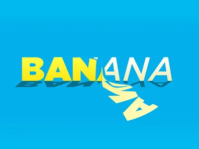 Let's split... banana conceptual design exercise fruit grotesque illustration italic logo a day reveal simple split typography vector art