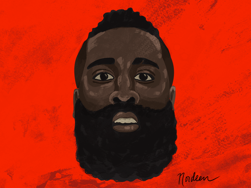 Harden and his poked eye animation basketball gif illustration paint portrait