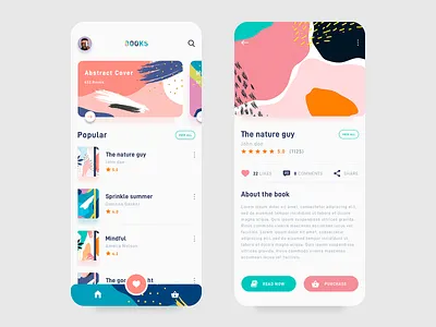 Books App abstract app app design book books books app branding illustration ios mobile print product design reading reading app trending typography