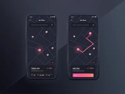 Tracking App activity app call chat contacts design dribbble find friends gps ios location navigation to do list tracker tracking typography ui ux