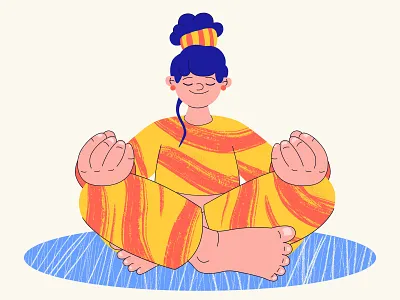 Morning it's perfect time to meditate art artwork branding character character design conscious design digitalpainting drawing flat illustration marvelous meditate om pose simple ui vector web website