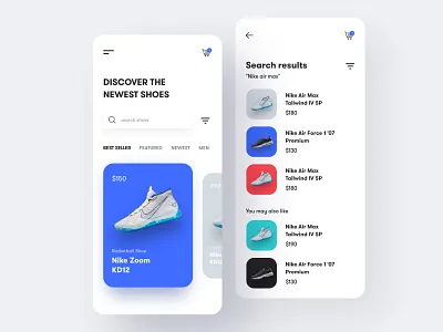 Shoes Store iOS App Design 2019 trends 2020 app mockup apple colorful ecommerce gradient ios minimal nike purple shoes sneakers store typography ui ui design uidesign ux design