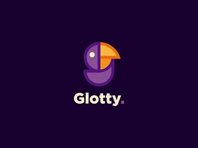 Glotty - Language School / Logo / Branding bird branding college g glotty inspiration language language school languages letter g logo logo design logodesign parrot parrot logo speak talk