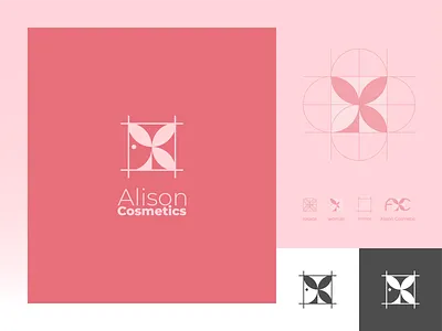 Alison Cosmetics logo alisoncosmetics beauty brand brand identity branding cosmetic feminine identity logo logocore logomark logotype merouane bellaha monogram pink purple simple style guide vibrant wordmark
