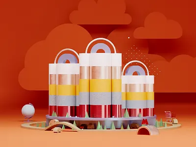 illustration for residential complex advertising 3d illustration real estate