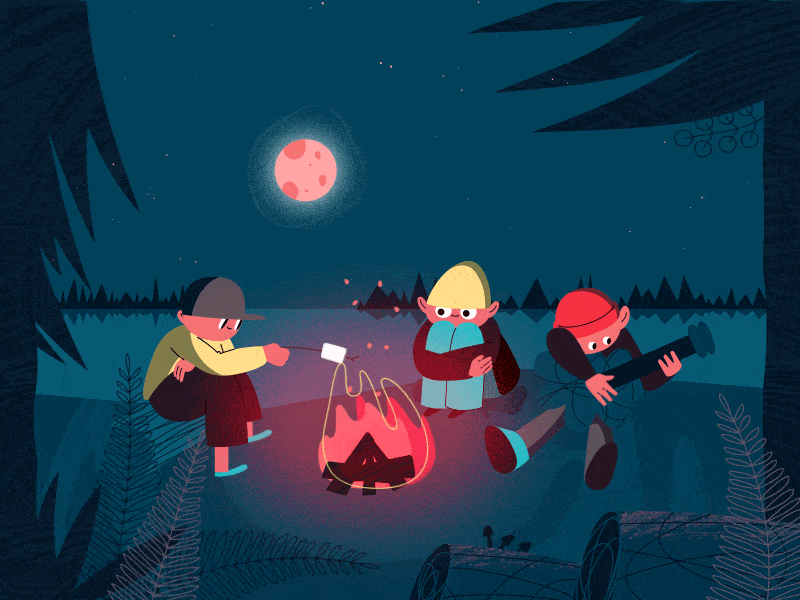 Camping Scene aftereffects animated gif animation