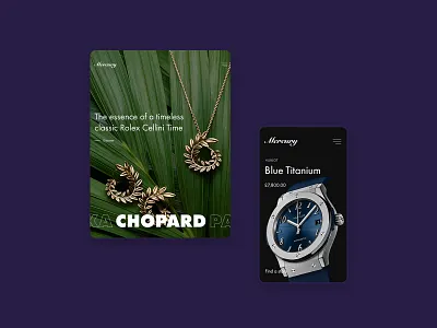 Mercury tablet and mobile version clean concept jewerly minimal mobile mobile app mobile app design typography watches web web design webdesign website