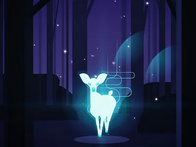 The Patronus Charm blue deer harry potter harrypotter illustration magic patronus