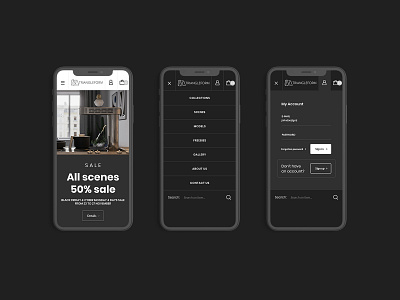 Triangleform mobile 3d commerce design e commerce mobile model models responsive shop ui ux web