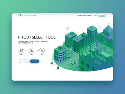 Fitout Builders web design + HTML/CSS app app design design gradient html css illustraion landing page responsive design ui ux webdesign website