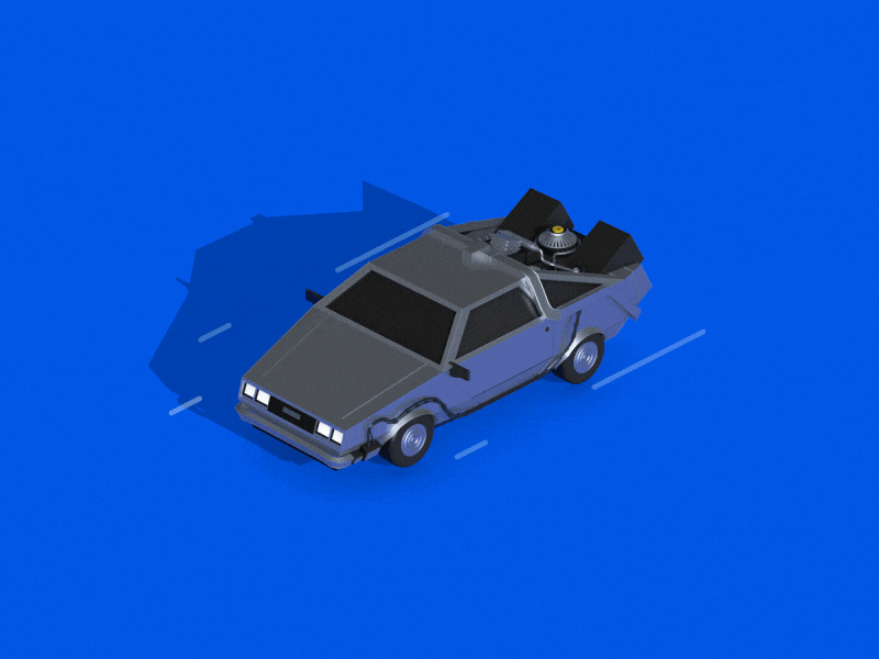 Delorean Loop 2d after effects animation c4d cinema 4d design gif loop