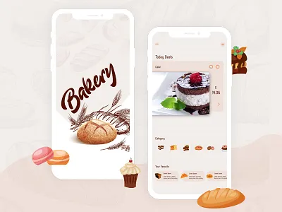Bakery Shop app bakery icon illustrator mobile photoshop screen shop ui
