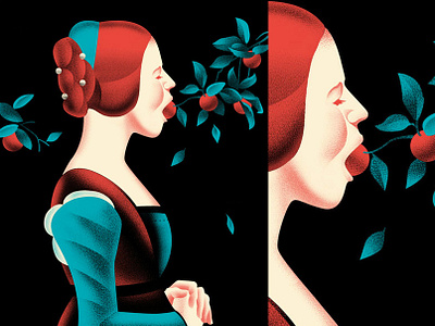 Three Portraits (3) amazon apple artist disney film food girl illustration knight netflix portrait print profile renaissance tv vintage
