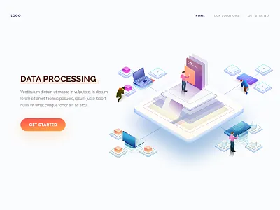 Data Processing arslan concept data design illustration isometric landing page pakistan processing web