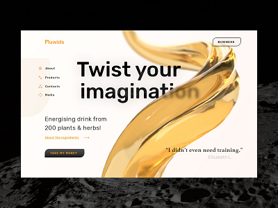 Fluwids Energy Drink | Design Inspiration 3d branding concept design inspiration marton kocsis sonkas citrom typography ui ui ux ui design uidesign user experience user interface user interface design userinterface ux web webdesign website