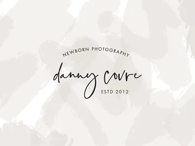 Danny Covre Photography Pre-Made Brand Customization brand brand identity branding design logo modern neutral newborn photographer photographer san serif script swoone typography watercolor