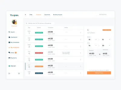 Booking system dashboard booking app design desktop payment app ui ux