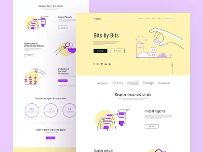 Page exploration b2b branding clean color palette doodle grid header infographic layout minimal modern navigation negative space saas stack texture typography vector visual design website