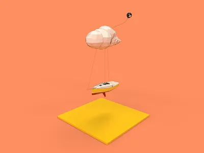 Cape Cutter 3d illustraion lowpoly pirates