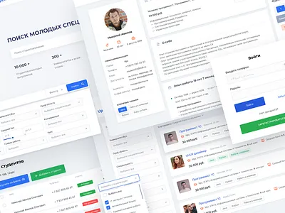 Hire Students - Job Dashboard Portal dashboard design employment find hire interface invite job job application job listing job search page profile resume search skills student ui ux web