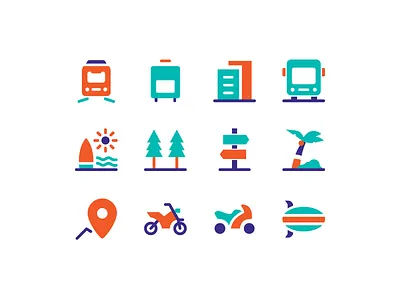 Travel Icons adventure holiday icon icon design icon set landmark travel icon set vacation