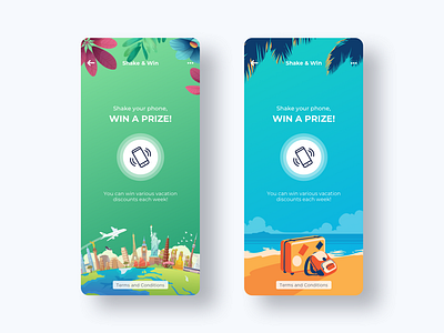 Shake & Win - Spring / Summer app design campaign giveaway product design seasons spring summer travel uidesign