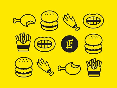 Luckyfox Pattern branding design food illustration lettering logo restaurant