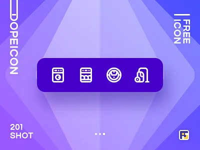 Dopeicon - Icon Showcase 201 animation app branding design dishwasher dope dopeicon flat freebies icon illustration logo type typography ui ux vacuum vector web design website