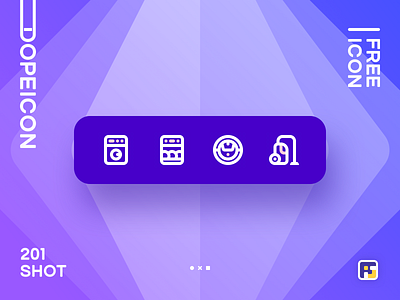Dopeicon - Icon Showcase 201 animation app branding design dishwasher dope dopeicon flat freebies icon illustration logo type typography ui ux vacuum vector web design website