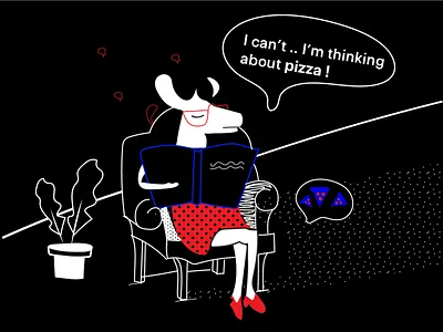 Pizza art art collective black and white branding deer deer illustration design digital art digital illustration digital store ecommerce halx halx store illustration illustrationdaily mascot mascot character