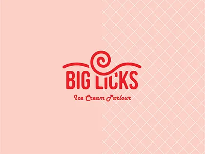 Big Licks logo concept branding coffee shop flstdesign ice cream logo logomark logotype pastel rebranding simple design waffle