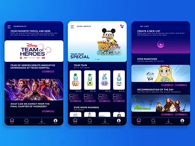 Disney Plus, second part app design disney ilustrator streaming ui ux vector