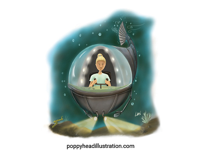 Mermaid Girl Searching childrens book childrens illustration digital art illustration series art
