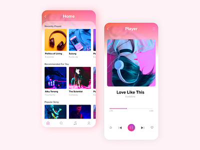 Music App UI adobe xd adobe xd photoshop ui ux app design interface ios minimalistic mobile ui ux vector