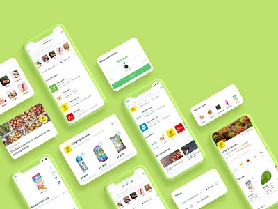 Market app card cards categories delivery design filters food food app fruits green groceries home ios iphone rappi rate sort ui ux