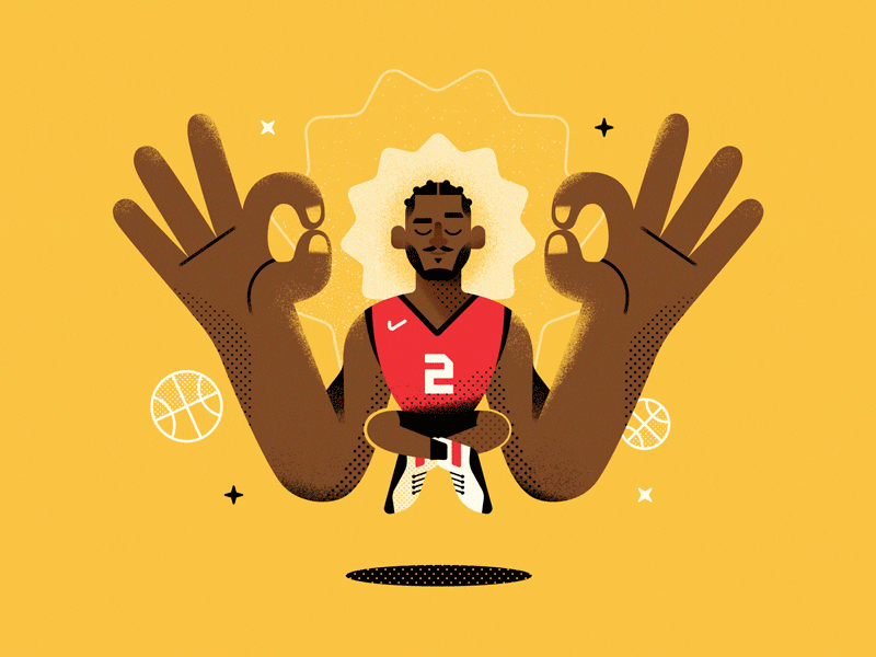Kawhi got this after effects animation basketball gif illustration kawhi leonard meditation nba raptors zen