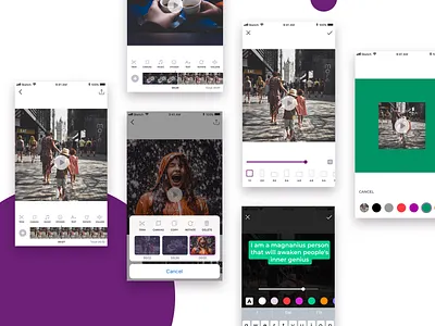 Mobile Video Editing App design editor ios mobile mobile app photo sketch ui user interface ux video