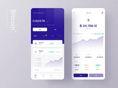Bitcoin Exchange app bitcoin blue btc clean finance ui wallet