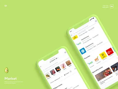 Rappi Market app card categories delivery design food food app fruits green groceries home ios iphone market rappi ui ux vegetables