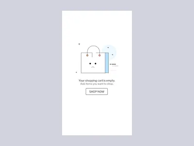 Cart empty screen app figma illustration ui