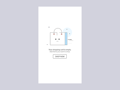 Cart empty screen app figma illustration ui