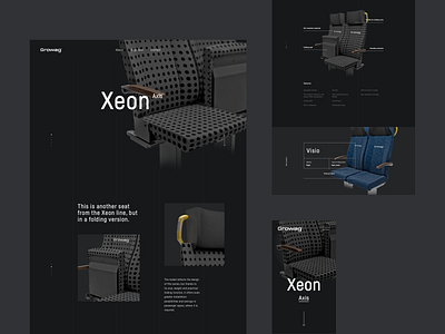 Growag - product page 3d black blue growag jakobsze michal render seat seats tech train unikat