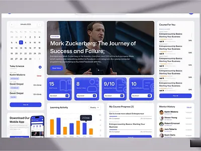 Growise Dashboard cleandesign dashboard design designdaily designinspiration designshowcase dribbblecommunity learningdashboard learningpage ui uilearning uiux