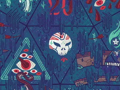 Die of Death arcane blade death dungeonsanddragons eyes horror illustration lovecraft skull tshirtdesign weapon